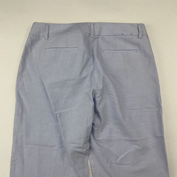 J. Crew Factory Skimmer Pant Cropped Blue 100% Cotton Oxford Size 8 - Picture 10 of 11